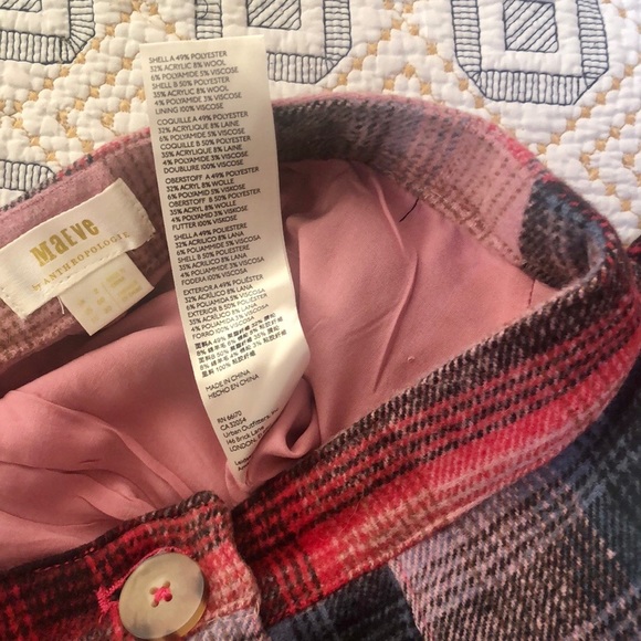 Anthropologie Maeve Fringed Plaid Mini Skirt - Picture 10 of 12